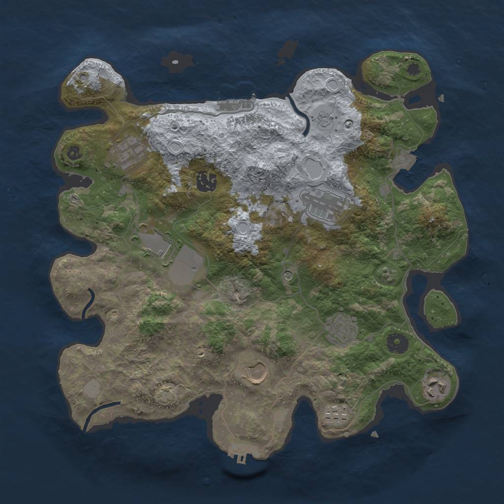 Rust Map: Procedural Map, Size: 3500, Seed: 1564206414, 16 Monuments