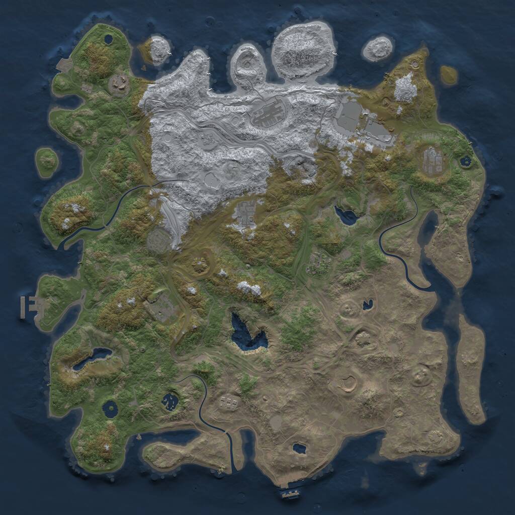 Rust Map: Procedural Map, Size: 4750, Seed: 523177128, 17 Monuments