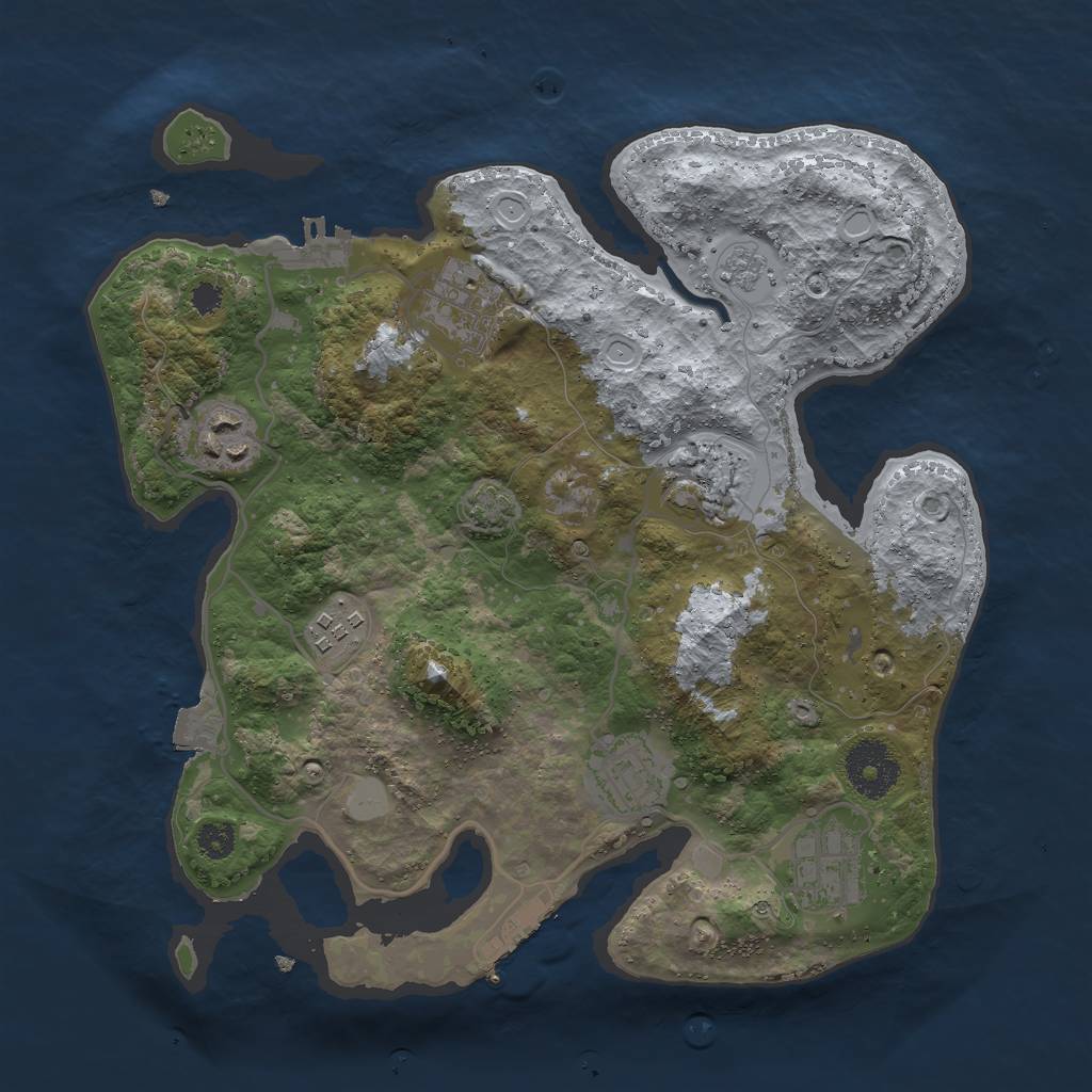 Rust Map: Procedural Map, Size: 3000, Seed: 514990711, 13 Monuments