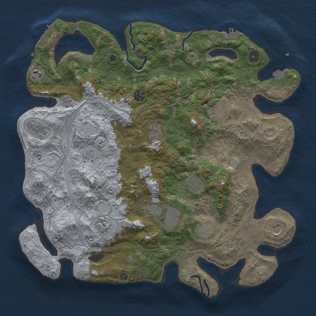 Rust Map: Procedural Map, Size: 4250, Seed: 824633398, 19 Monuments