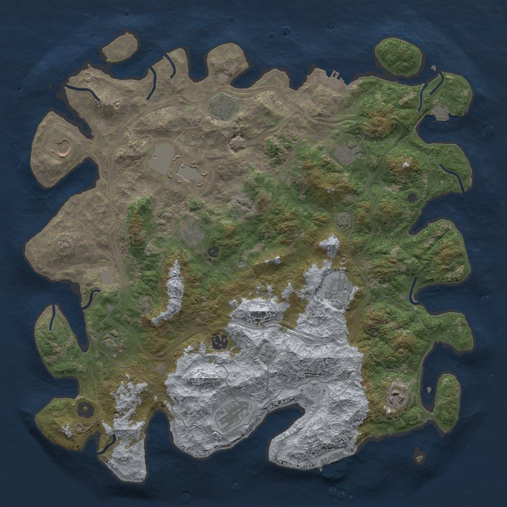 Rust Map: Procedural Map, Size: 4500, Seed: 1875406490, 19 Monuments