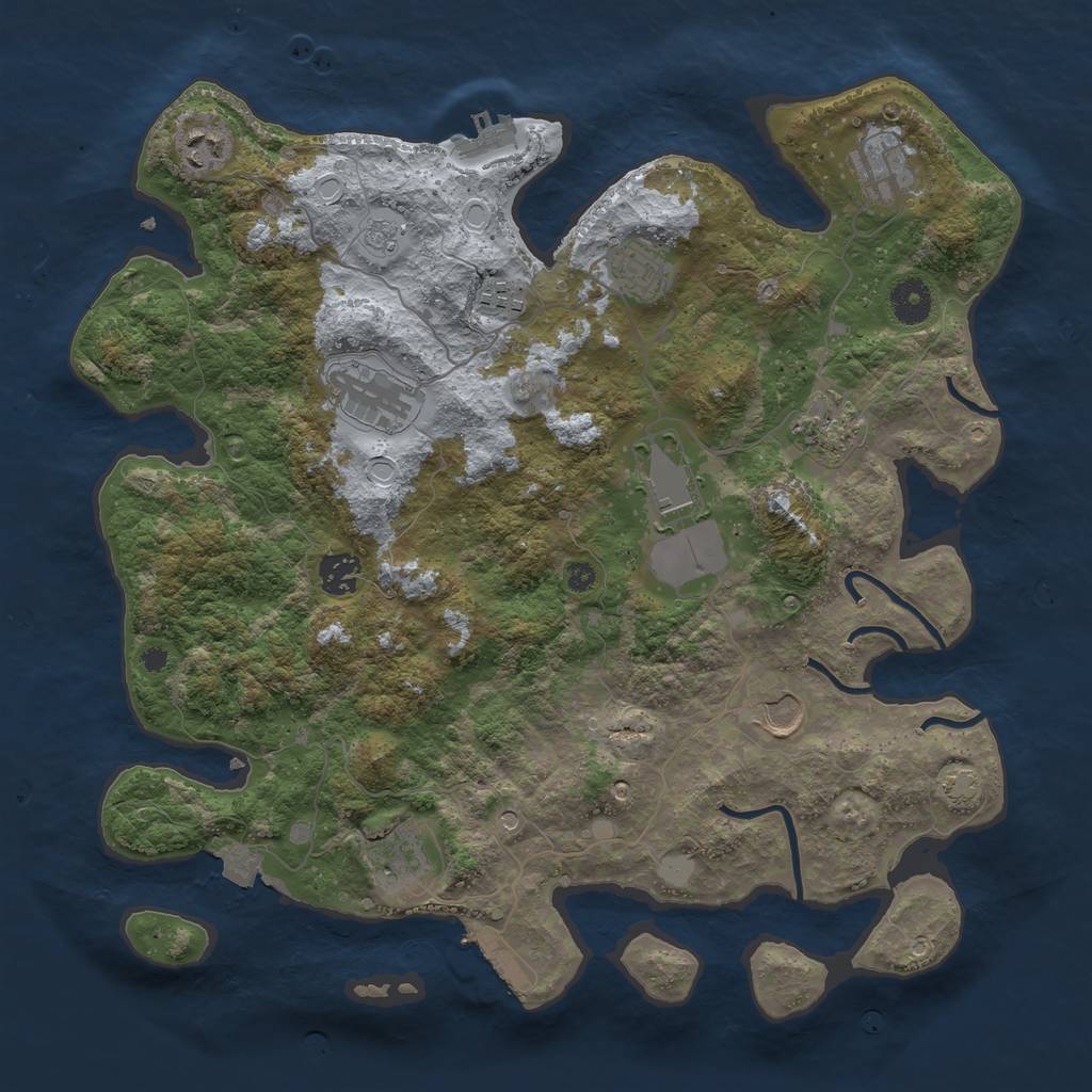 Rust Map: Procedural Map, Size: 3800, Seed: 618495525, 18 Monuments