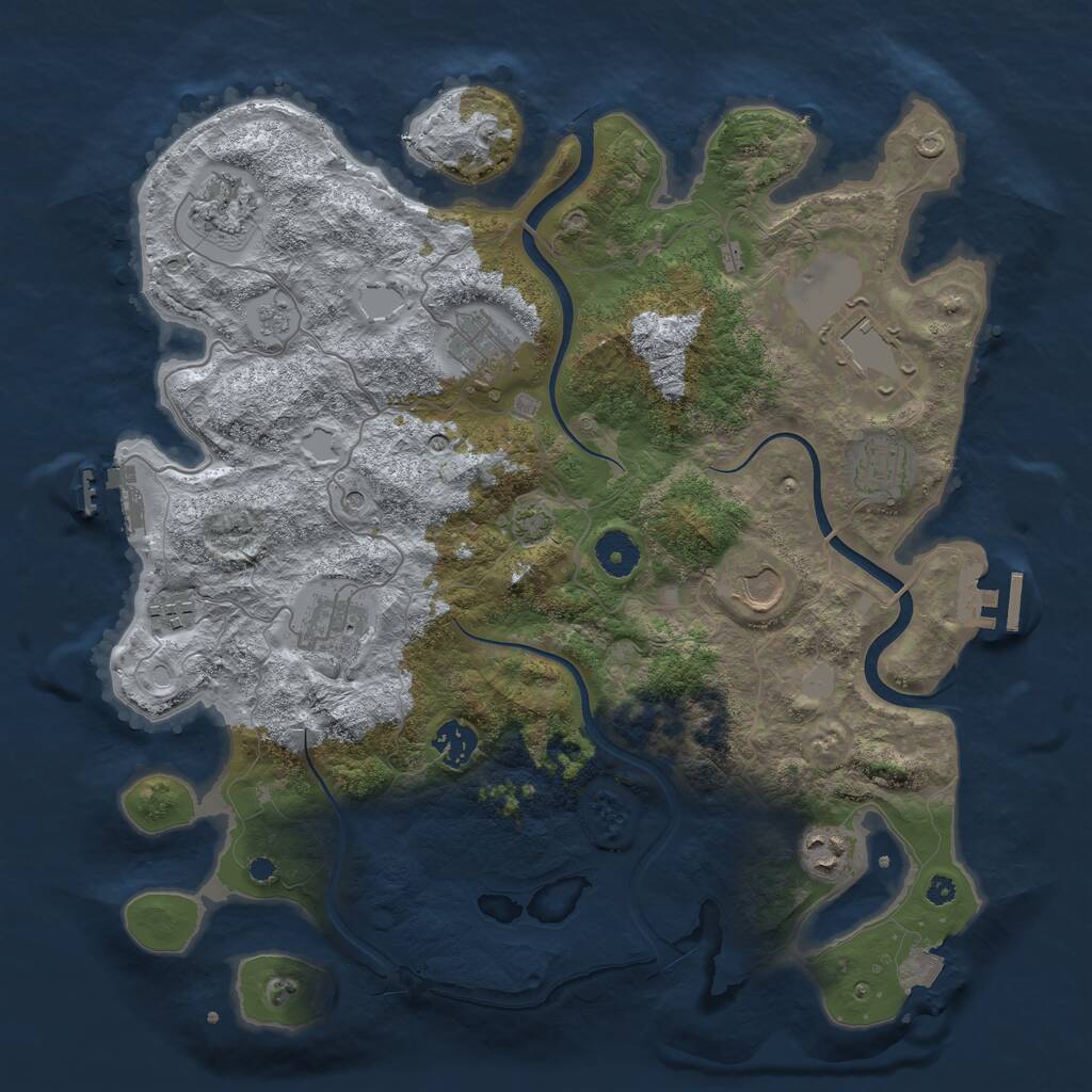 Rust Map: Procedural Map, Size: 3750, Seed: 678521484, 15 Monuments