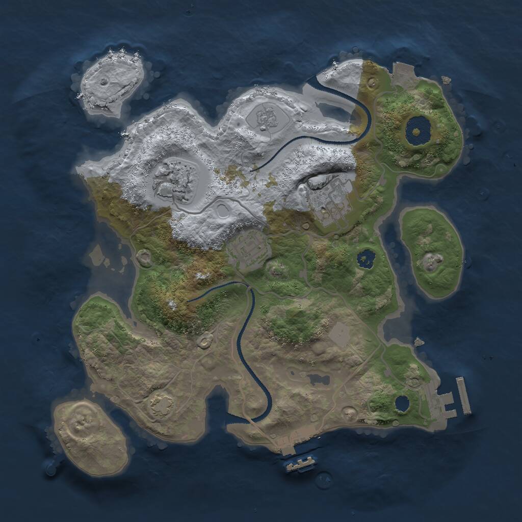Rust Map: Procedural Map, Size: 2800, Seed: 144381, 8 Monuments