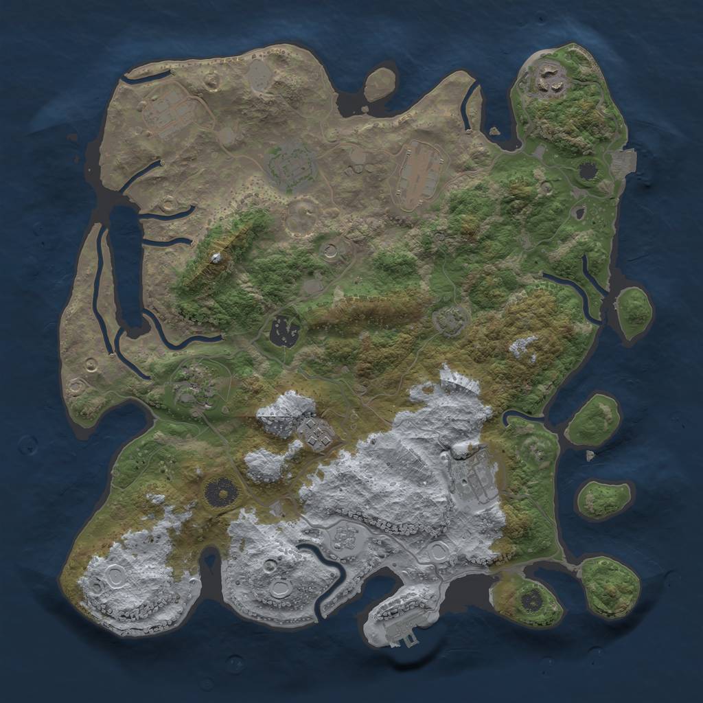Rust Map: Procedural Map, Size: 3450, Seed: 98905500, 15 Monuments