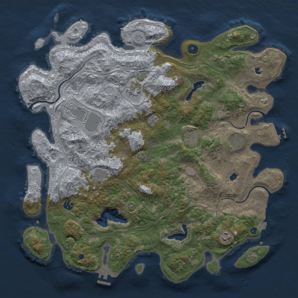 Rust Map: Procedural Map, Size: 4500, Seed: 1652536538, 14 Monuments