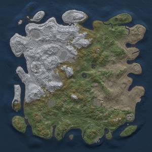 Thumbnail Rust Map: Procedural Map, Size: 4500, Seed: 1652536538, 17 Monuments