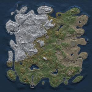 Thumbnail Rust Map: Procedural Map, Size: 4500, Seed: 1652536538, 14 Monuments