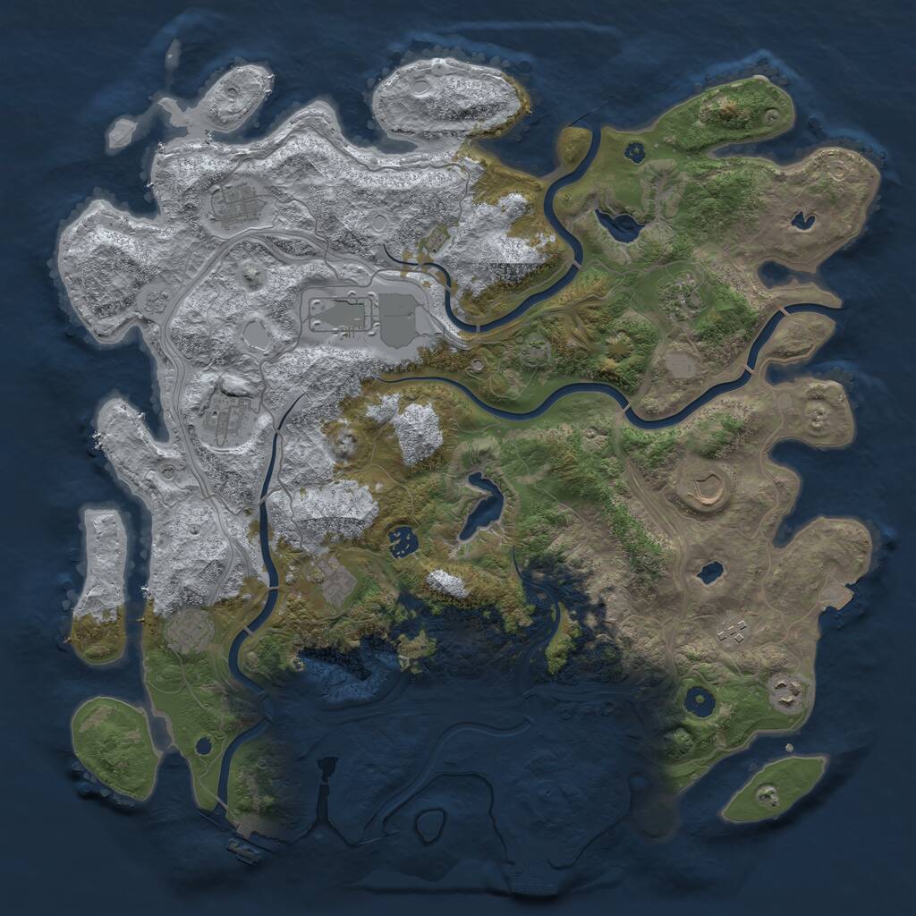 Rust Map: Procedural Map, Size: 4500, Seed: 1652536538, 16 Monuments