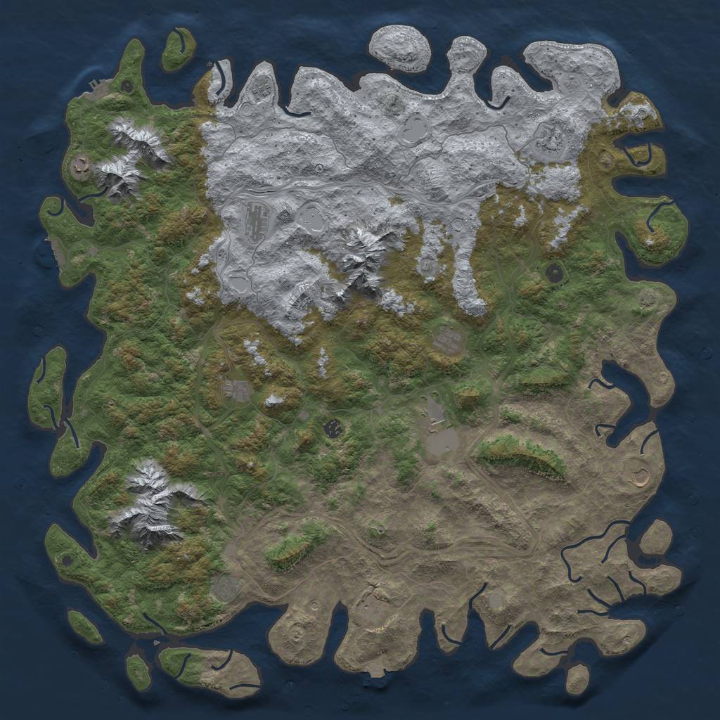 Rust Map: Procedural Map, Size: 6000, Seed: 134594104, 19 Monuments
