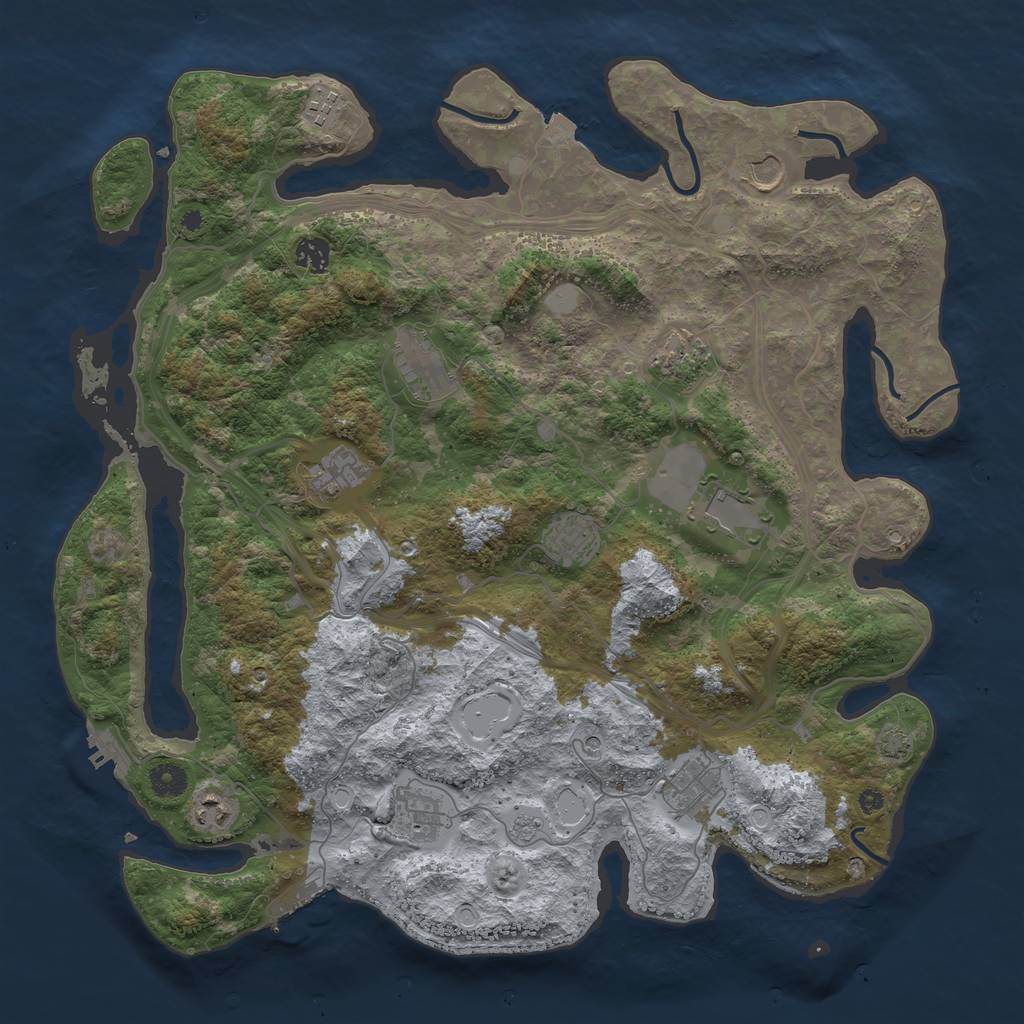 Rust Map: Procedural Map, Size: 4250, Seed: 1815154648, 19 Monuments