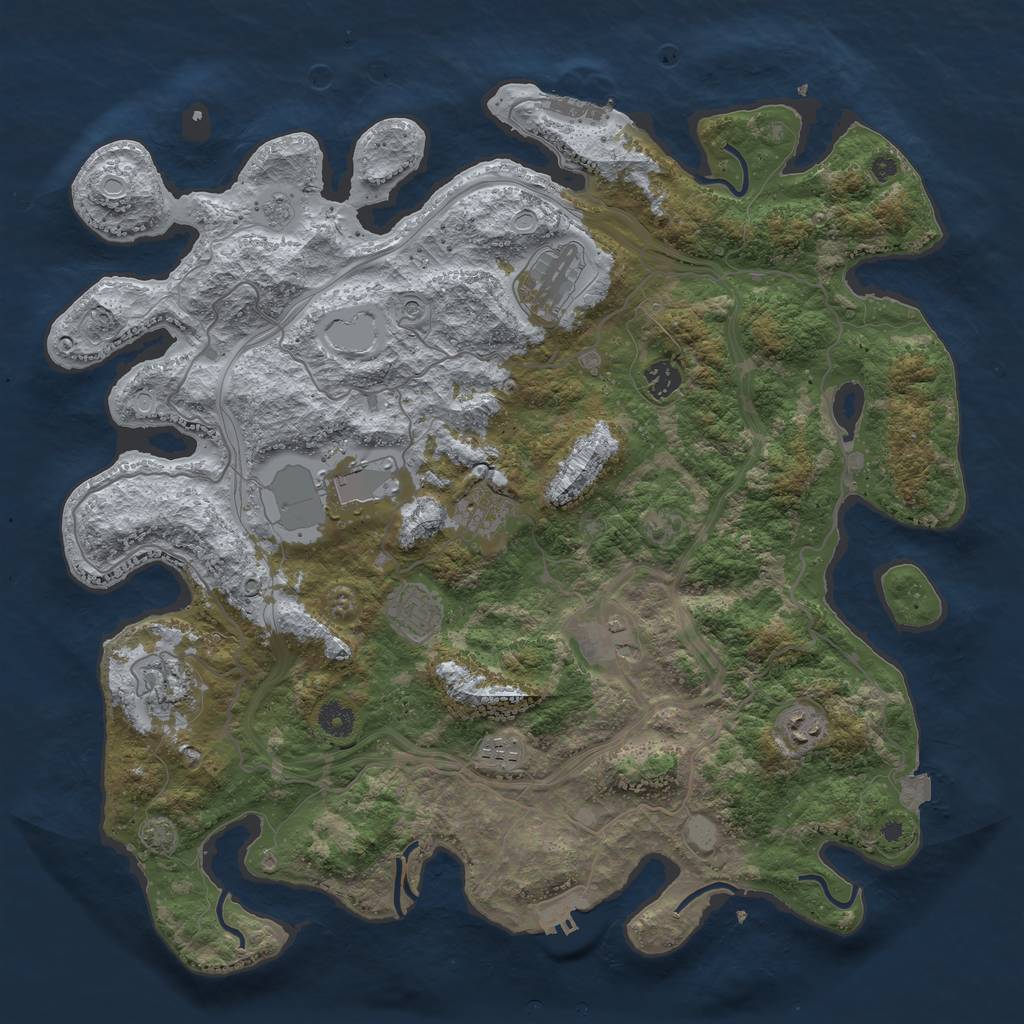 Rust Map: Procedural Map, Size: 4250, Seed: 1422567647, 17 Monuments