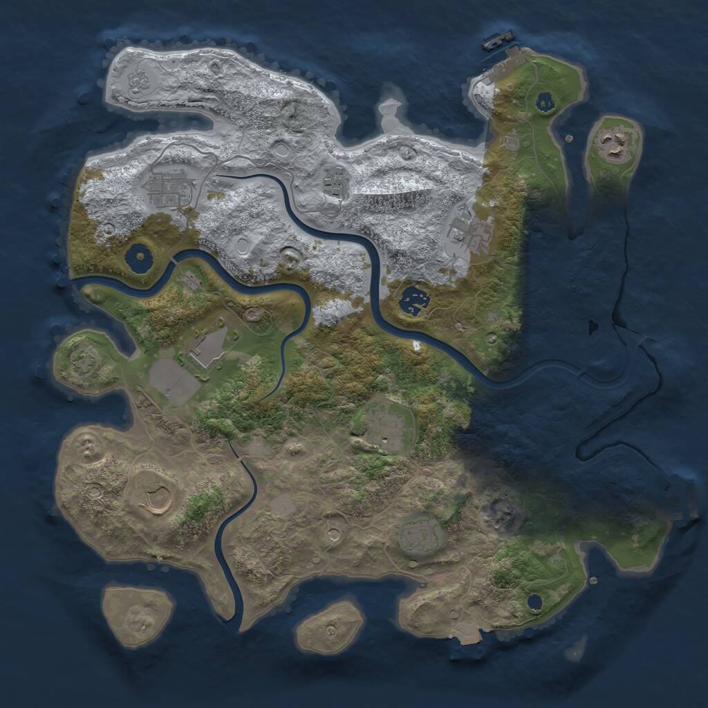Rust Map: Procedural Map, Size: 3750, Seed: 4212961, 15 Monuments