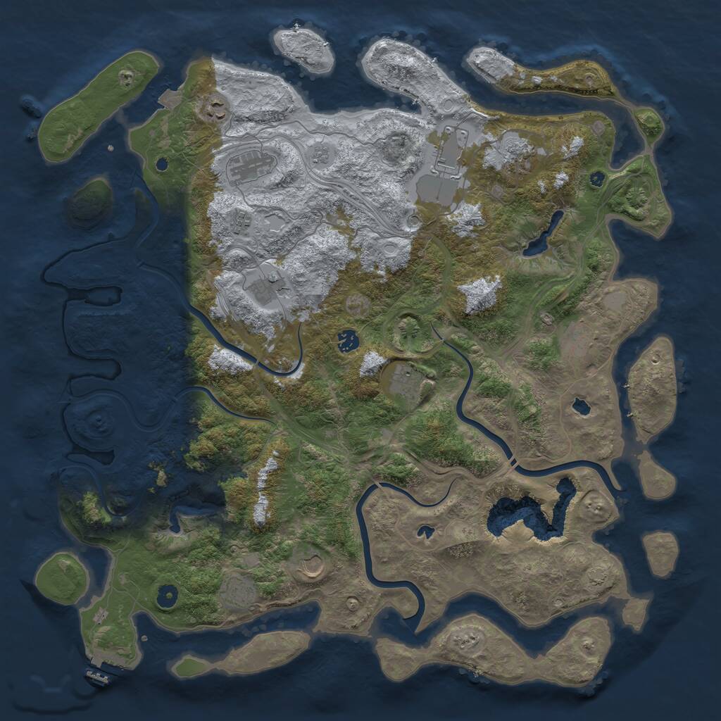 Rust Map: Procedural Map, Size: 4800, Seed: 351872762, 16 Monuments