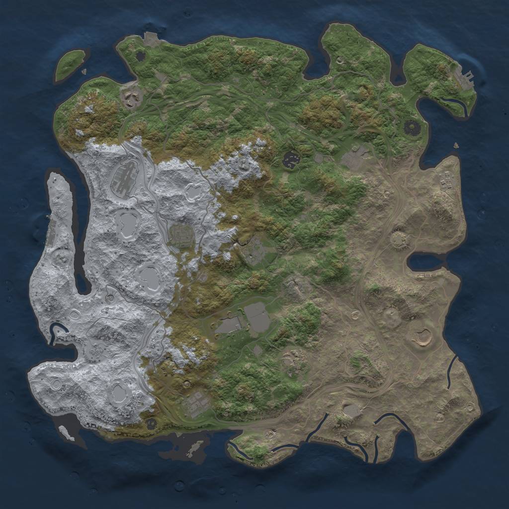 Rust Map: Procedural Map, Size: 4500, Seed: 469695696, 19 Monuments