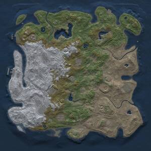 Thumbnail Rust Map: Procedural Map, Size: 4500, Seed: 469695696, 17 Monuments