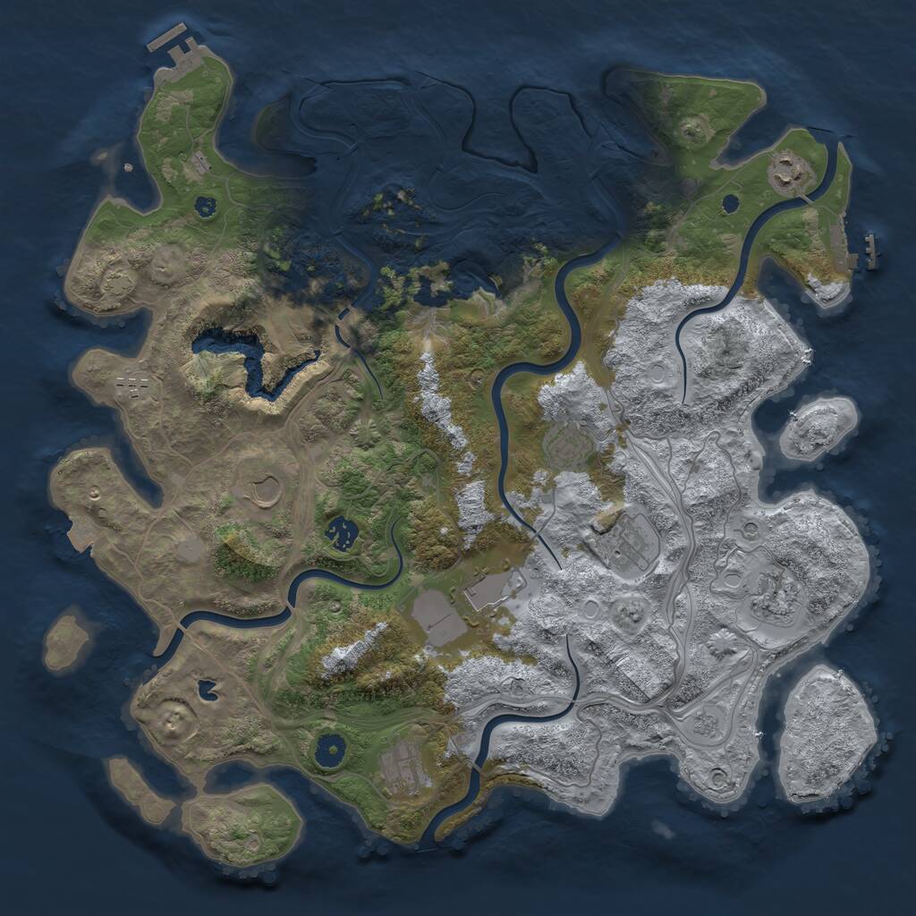 Rust Map: Procedural Map, Size: 4250, Seed: 1137369844, 15 Monuments