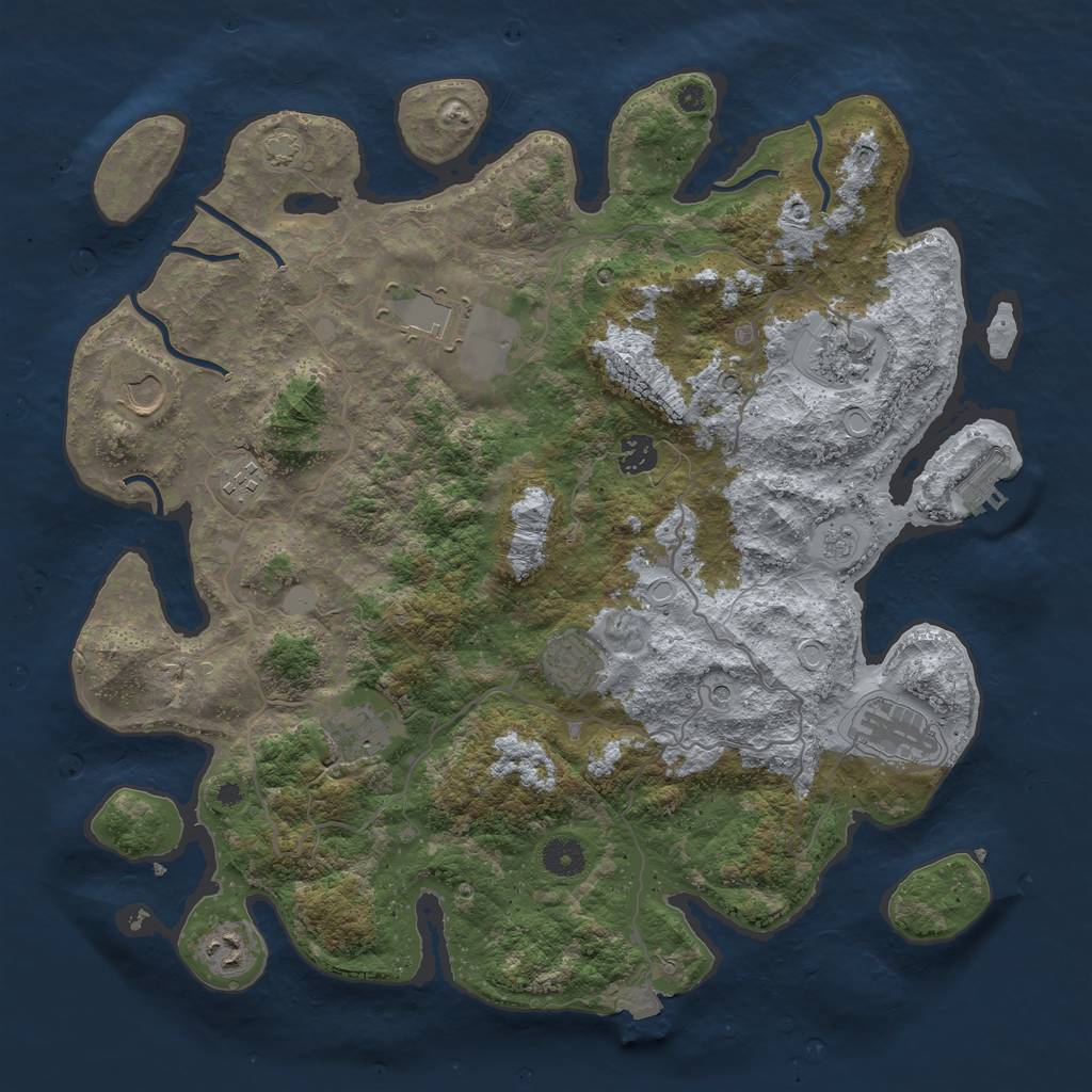 Rust Map: Procedural Map, Size: 4050, Seed: 583273879, 16 Monuments
