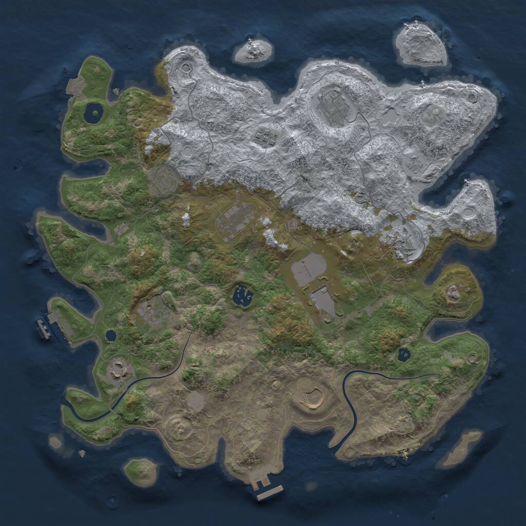 Rust Map: Procedural Map, Size: 3900, Seed: 26547723, 16 Monuments