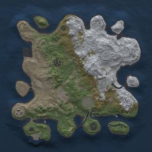Thumbnail Rust Map: Procedural Map, Size: 3000, Seed: 908543224, 11 Monuments
