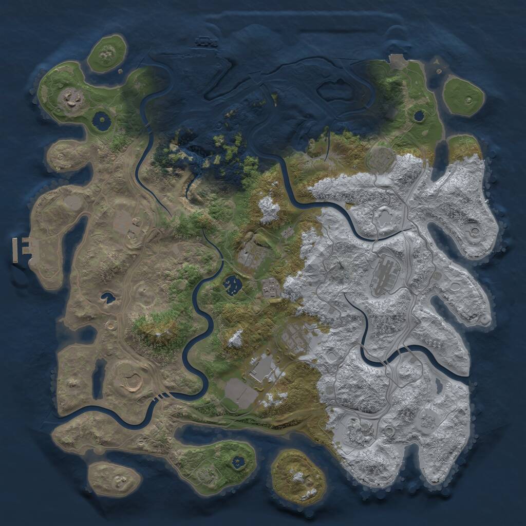 Rust Map: Procedural Map, Size: 4250, Seed: 55093, 17 Monuments