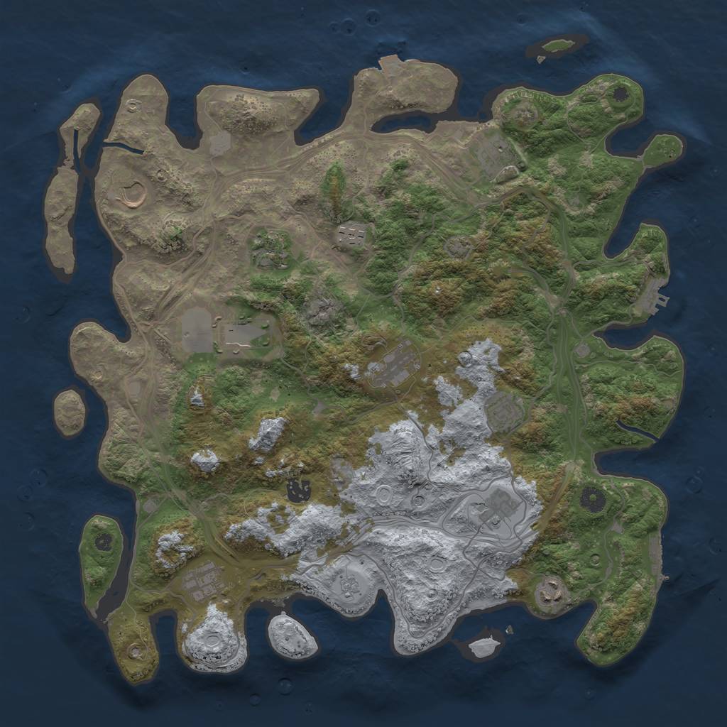 Rust Map: Procedural Map, Size: 4250, Seed: 305473074, 19 Monuments