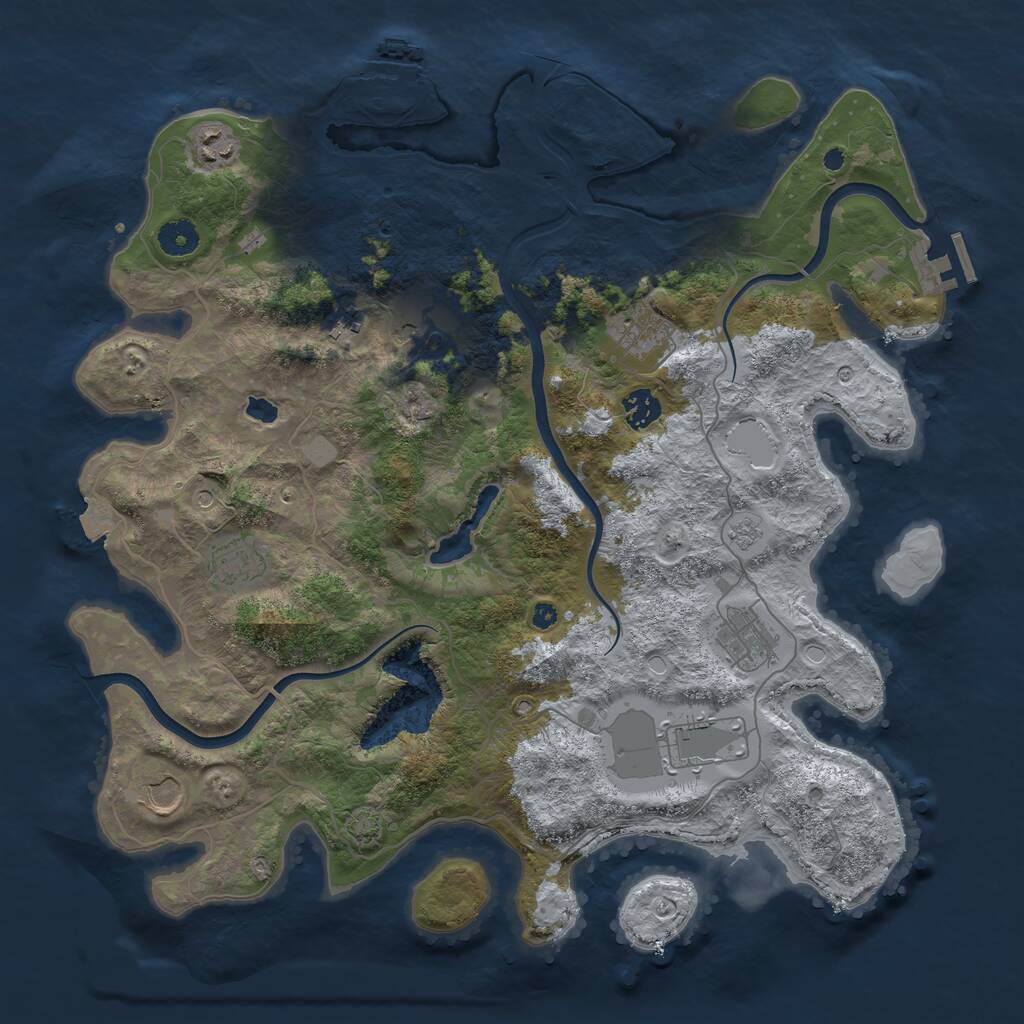 Rust Map: Procedural Map, Size: 4000, Seed: 537189546, 15 Monuments