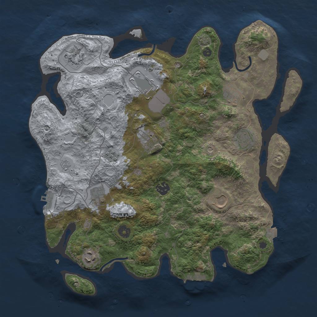 Rust Map: Procedural Map, Size: 3700, Seed: 89741845, 18 Monuments