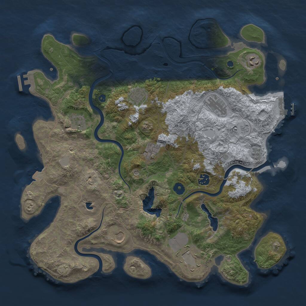 Rust Map: Procedural Map, Size: 4000, Seed: 1682183850, 15 Monuments