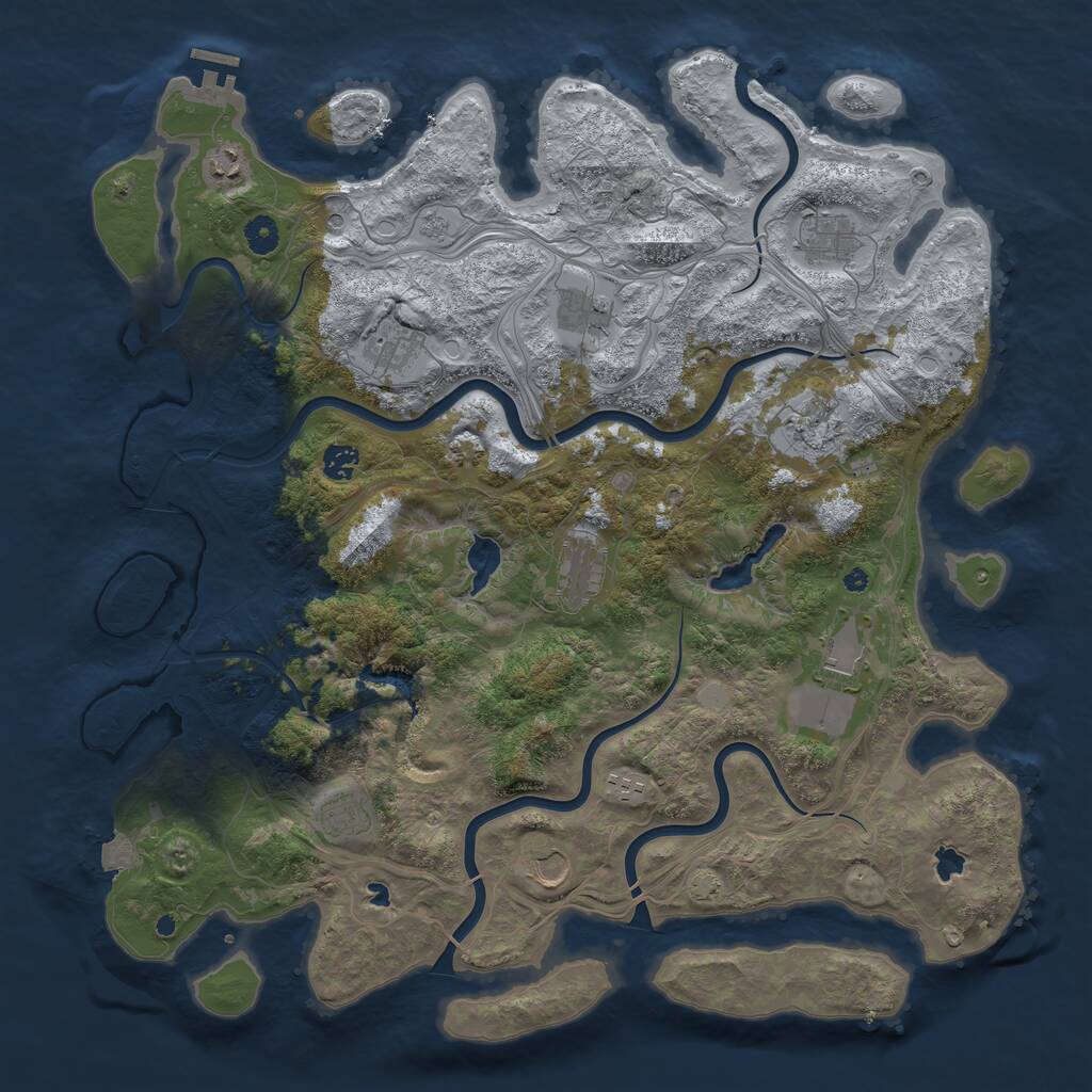 Rust Map: Procedural Map, Size: 4500, Seed: 3112023, 16 Monuments