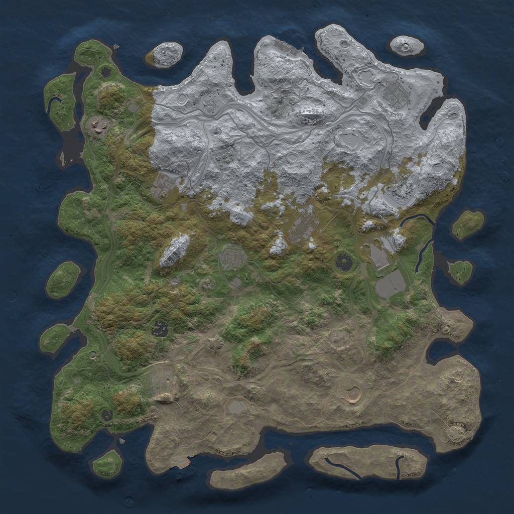 Rust Map: Procedural Map, Size: 4500, Seed: 3112023, 18 Monuments