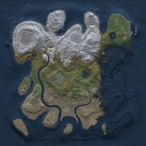 Thumbnail Rust Map: Procedural Map, Size: 3000, Seed: 17762077, 9 Monuments