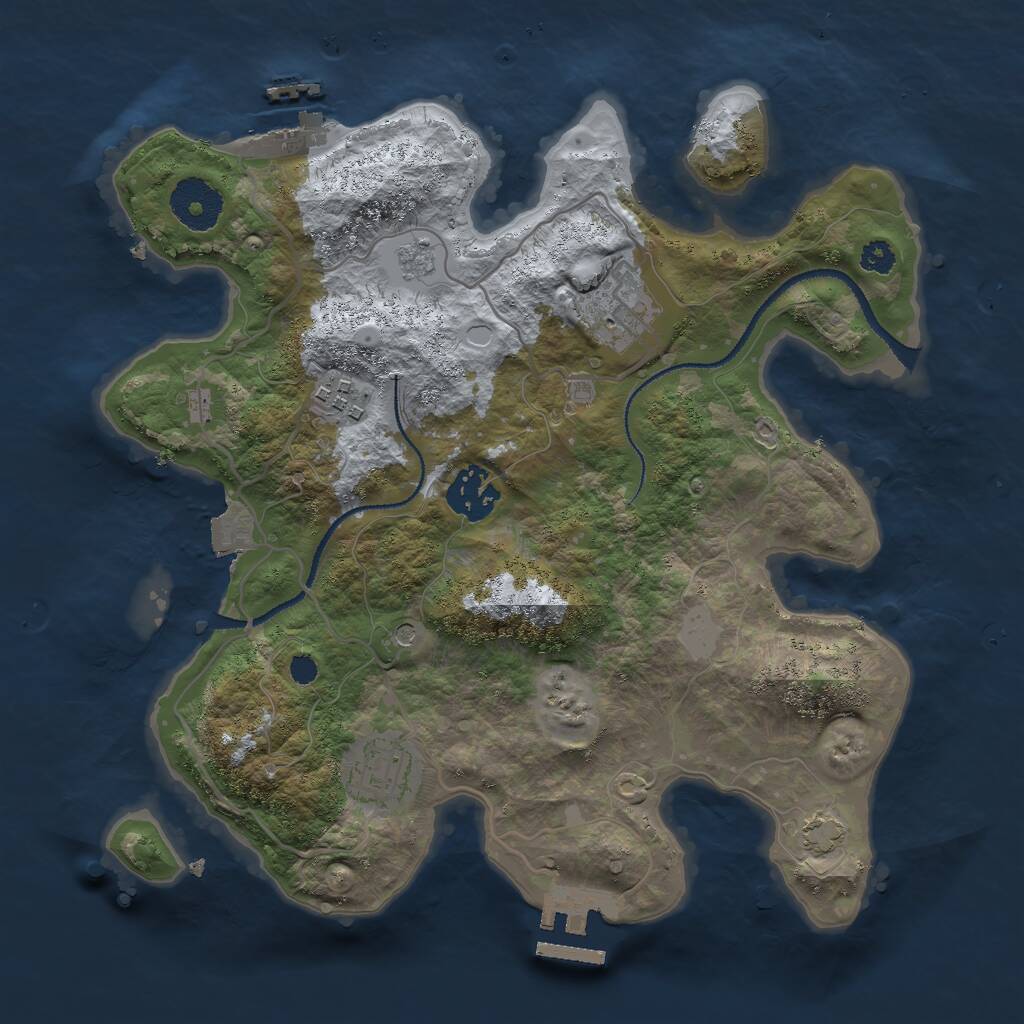 Rust Map: Procedural Map, Size: 3000, Seed: 12081993, 10 Monuments