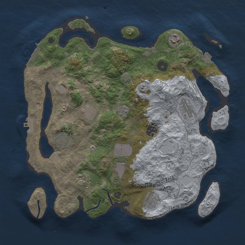 Rust Map: Procedural Map, Size: 3500, Seed: 570631736, 16 Monuments