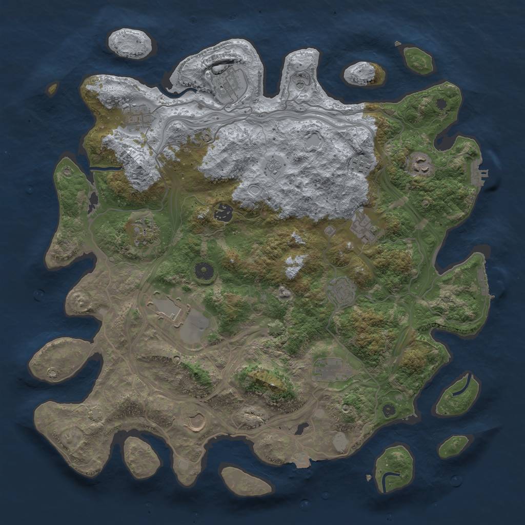 Rust Map: Procedural Map, Size: 4250, Seed: 1688991144, 19 Monuments