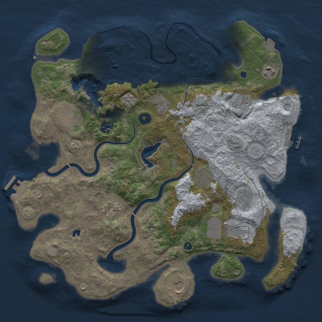 Rust Map: Procedural Map, Size: 4000, Seed: 1971881759, 17 Monuments