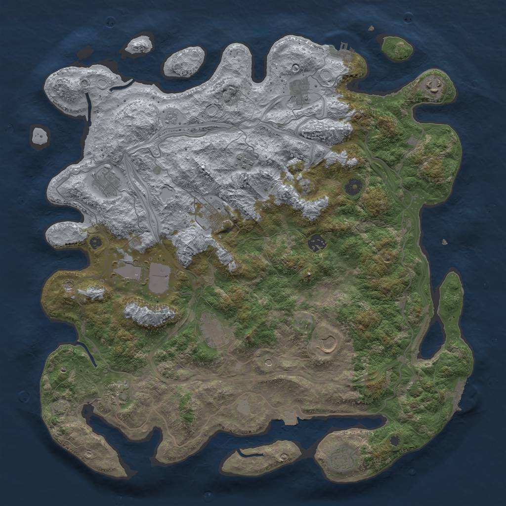 Rust Map: Procedural Map, Size: 4400, Seed: 29460122, 19 Monuments