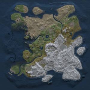 Thumbnail Rust Map: Procedural Map, Size: 3850, Seed: 3687459, 16 Monuments