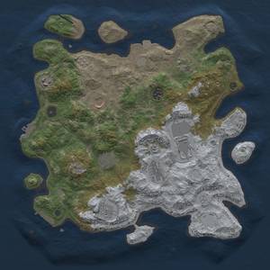 Thumbnail Rust Map: Procedural Map, Size: 3850, Seed: 3687459, 17 Monuments