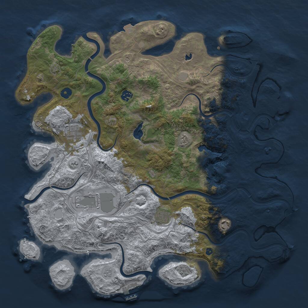 Rust Map: Procedural Map, Size: 4250, Seed: 53876842, 12 Monuments