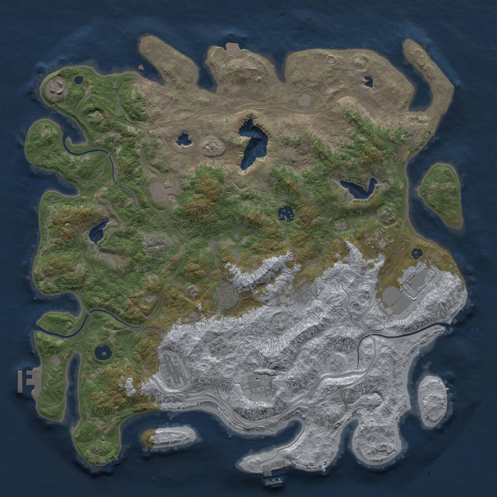 Rust Map: Procedural Map, Size: 4567, Seed: 202345678, 16 Monuments