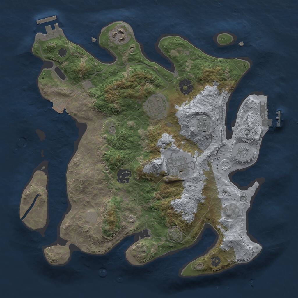 Rust Map: Procedural Map, Size: 3000, Seed: 182685936, 11 Monuments