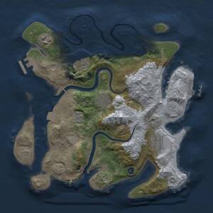 Thumbnail Rust Map: Procedural Map, Size: 3000, Seed: 182685936, 11 Monuments