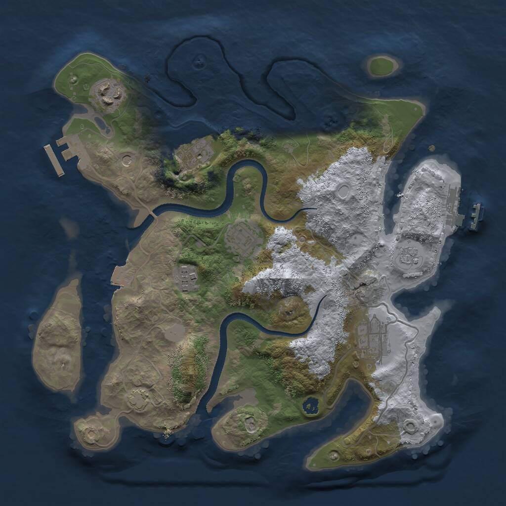 Rust Map: Procedural Map, Size: 3000, Seed: 182685936, 11 Monuments