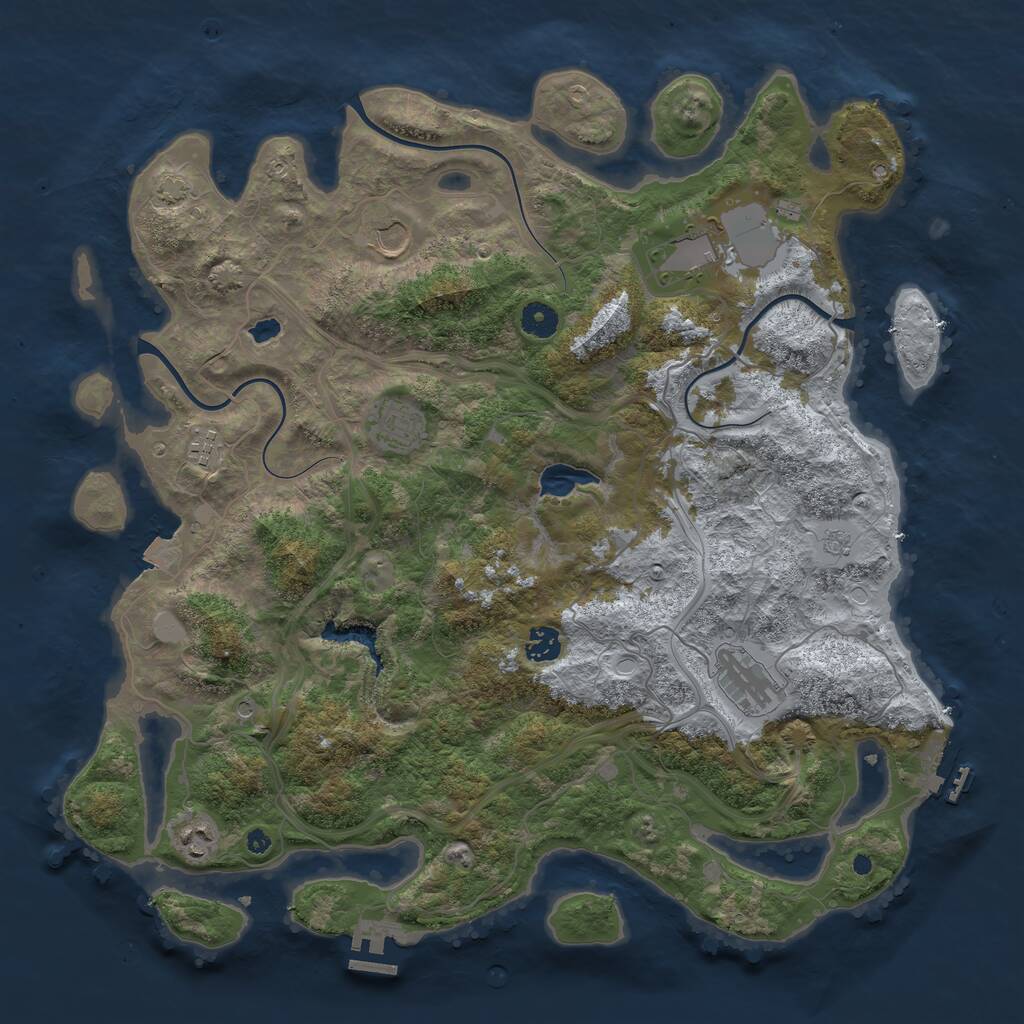 Rust Map: Procedural Map, Size: 4250, Seed: 1098437798, 13 Monuments