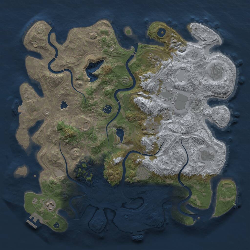 Rust Map: Procedural Map, Size: 4250, Seed: 22822, 16 Monuments
