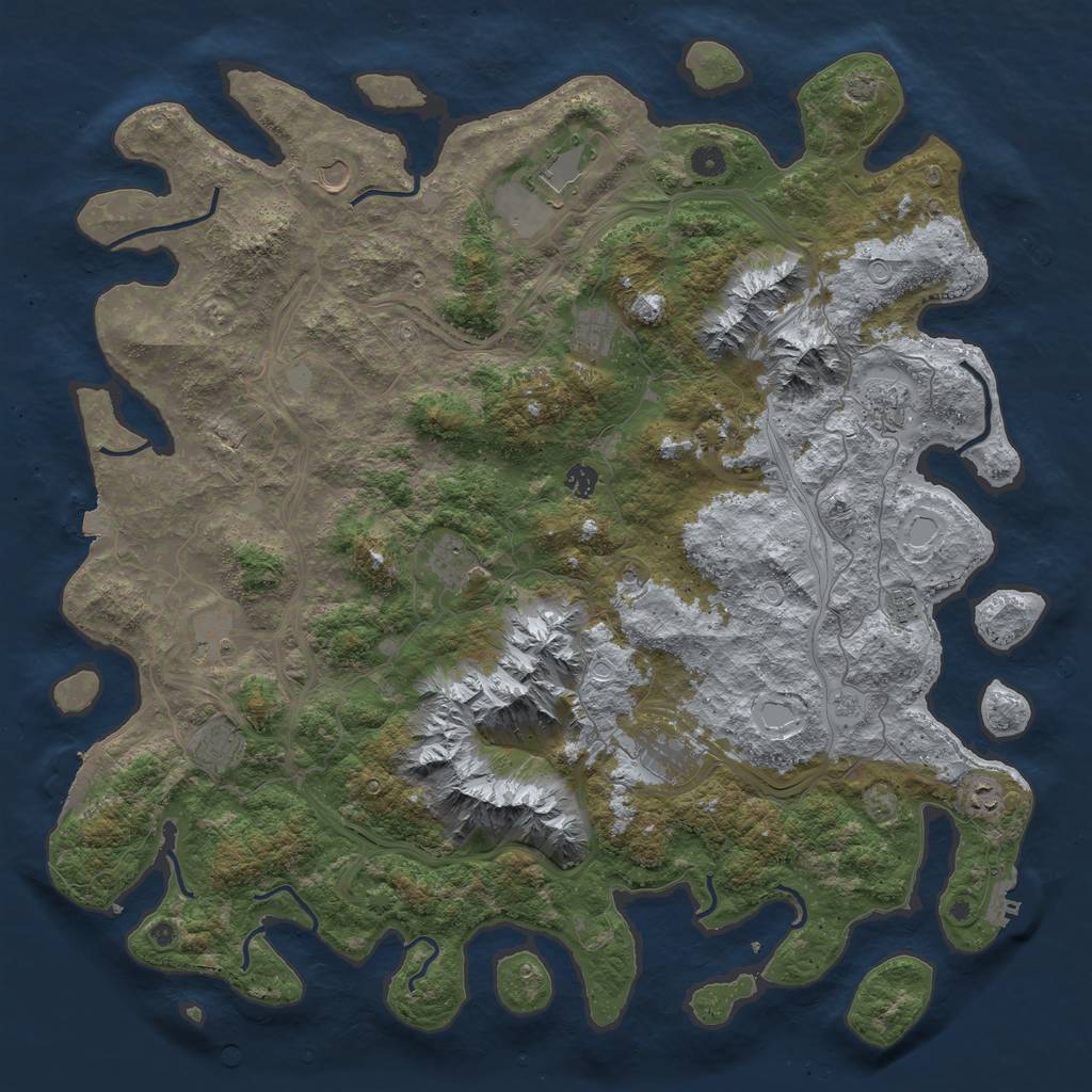 Rust Map: Procedural Map, Size: 5000, Seed: 337971419, 19 Monuments