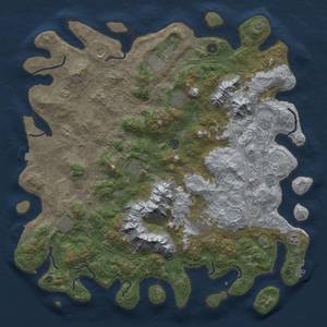 Thumbnail Rust Map: Procedural Map, Size: 5000, Seed: 337971419, 19 Monuments