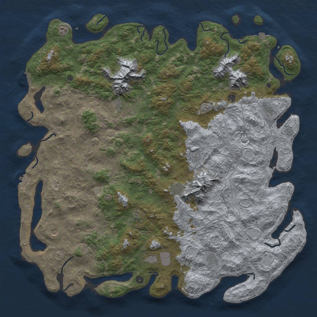 Rust Map: Procedural Map, Size: 6000, Seed: 570631736, 19 Monuments