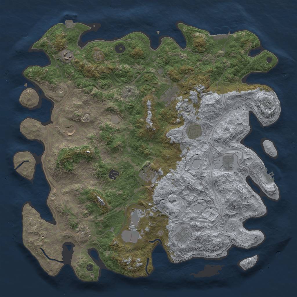 Rust Map: Procedural Map, Size: 4500, Seed: 4244780, 19 Monuments